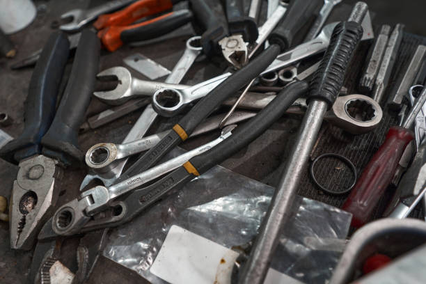 istock Set of different tools for auto repair on the table 1386052750