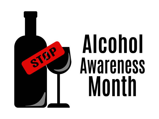 istock Alcohol Awareness Month, Idea for a horizontal poster, banner, flyer or postcard on a social theme 1386052900