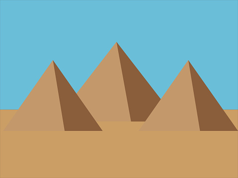 Giza Pyramids in Egypt vector illustration