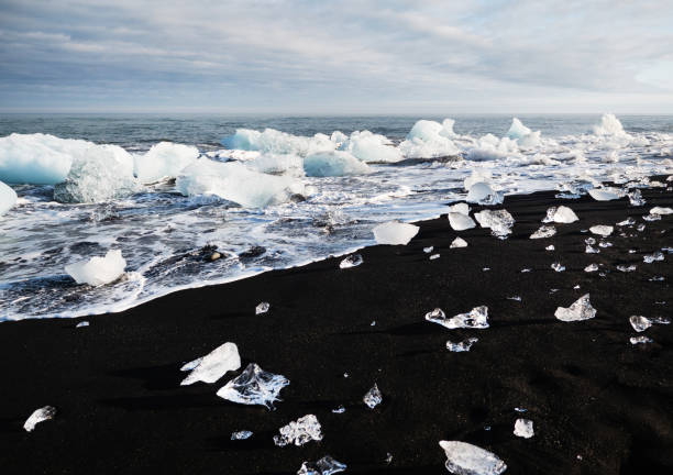 Ice on diamond beach in Iceland