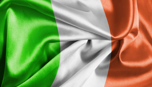 istock National flag Ireland silk background 1386055936