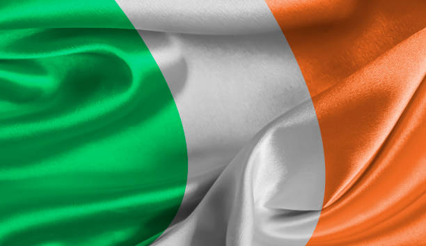 istock National flag Ireland silk background 1386056786