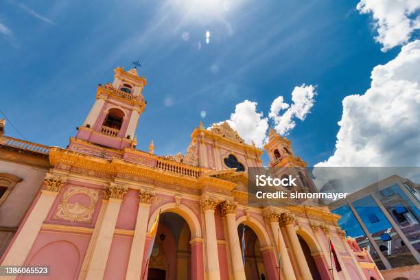 Facade Of The Cathedral Of Salta Argentina Stock Photo - Download Image Now - Salta - City, Cathedral, Argentina