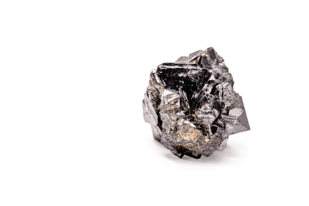 istock magnetite stone, magnetic material formed by iron oxide, magnet stone used in compasses, isolated white background 1386068818