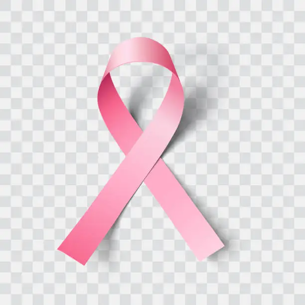 Photo of Pin ribbon. Symbol of breast cancer awareness. Vector illustration.