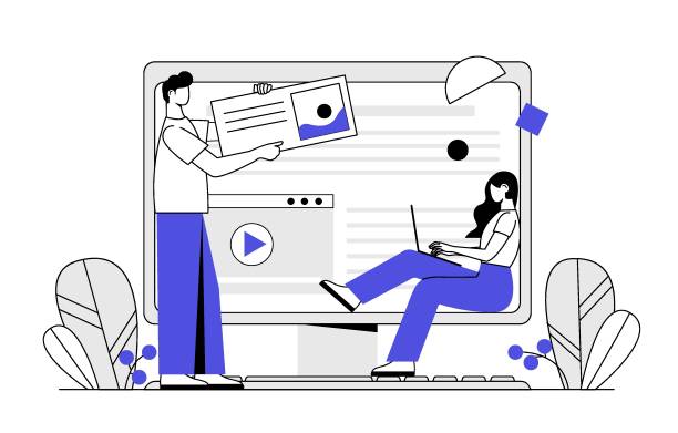 istock A man is working on a design project. Character illustration for advertising banner design, app. 1386079663