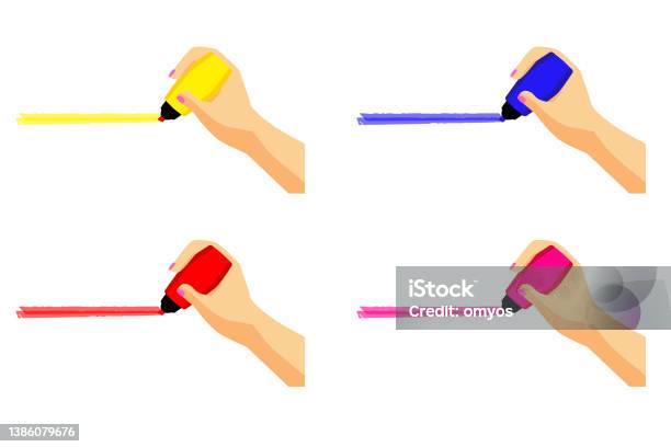 Hand Some Mark Text Simple Vector Set 4 Hand Give A Mark Isolated On White Stock ...