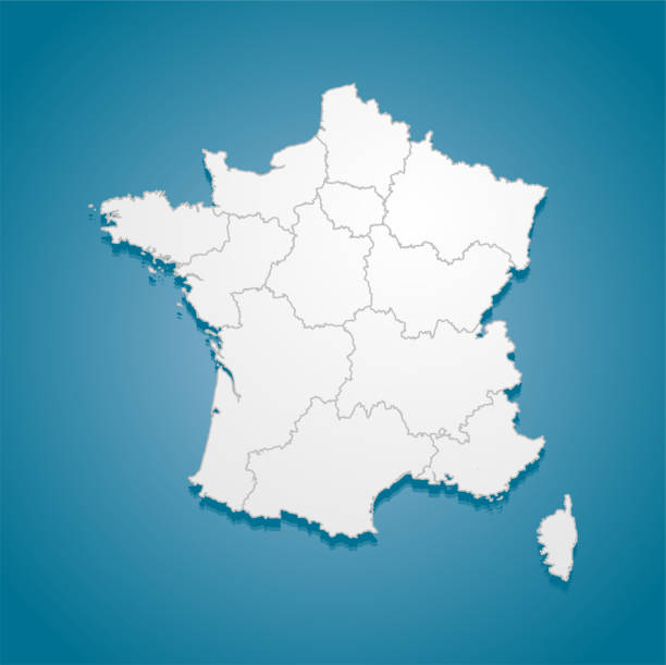 istock Vector map country France divided on regions 1386080318