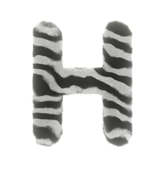 istock Furry Zebra Themed Font Letter H 1386085735