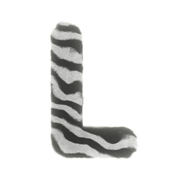 istock Furry Zebra Themed Font Letter L 1386085772