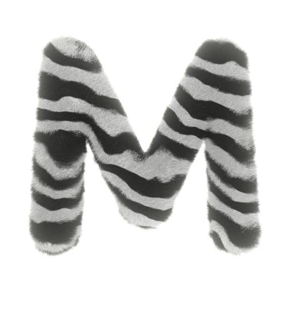 istock Furry Zebra Themed Font Letter M 1386085775