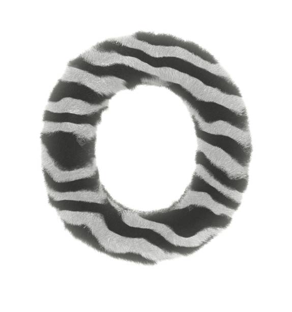 istock Furry Zebra Themed Font Letter O 1386085781
