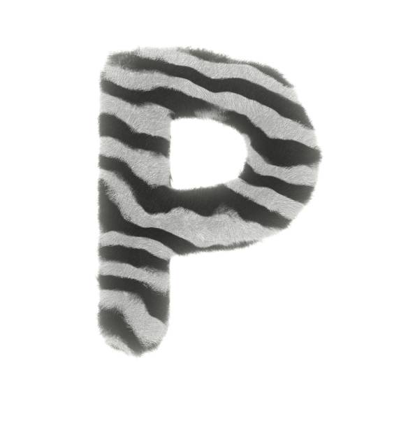 istock Furry Zebra Themed Font Letter P 1386085796