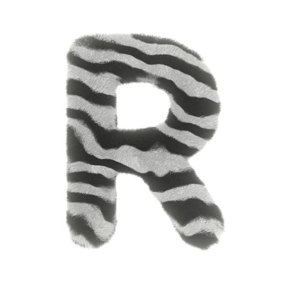istock Furry Zebra Themed Font Letter R 1386085828