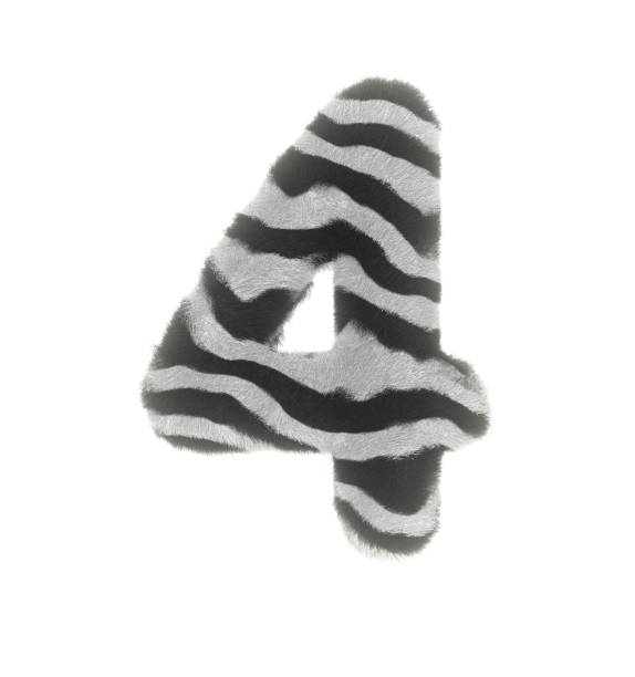 istock Furry Zebra Themed Font Number 4 1386085869