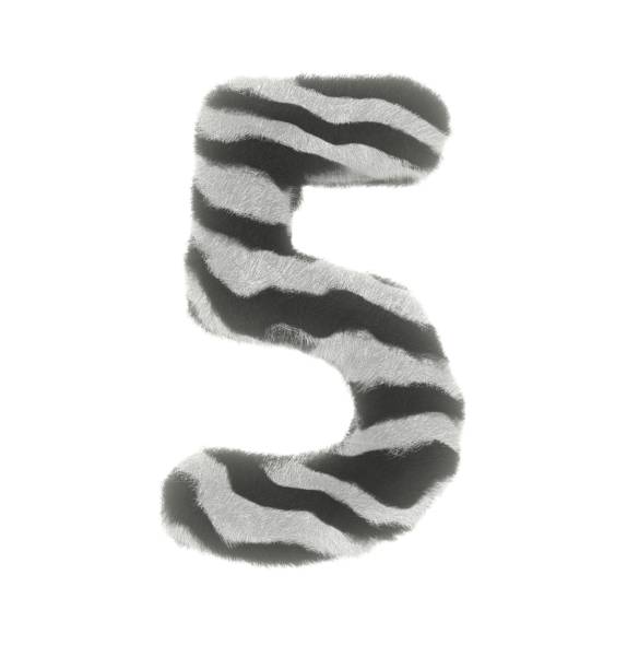 istock Furry Zebra Themed Font Number 5 1386085871