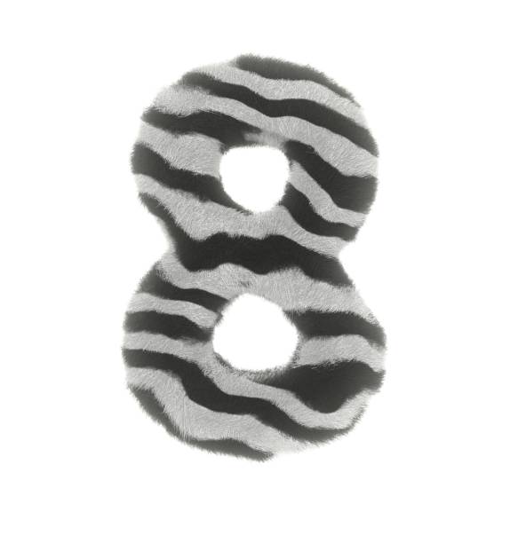 istock Furry Zebra Themed Font Number 8 1386085889