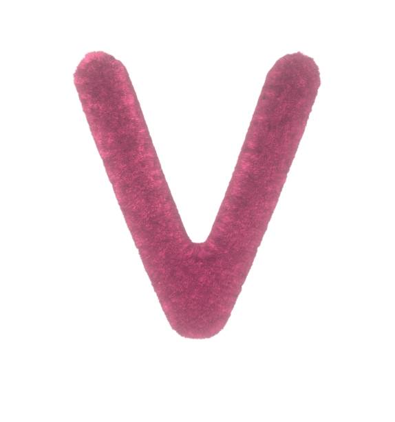 istock Fuzzy Pink Themed Font Letter V 1386086042