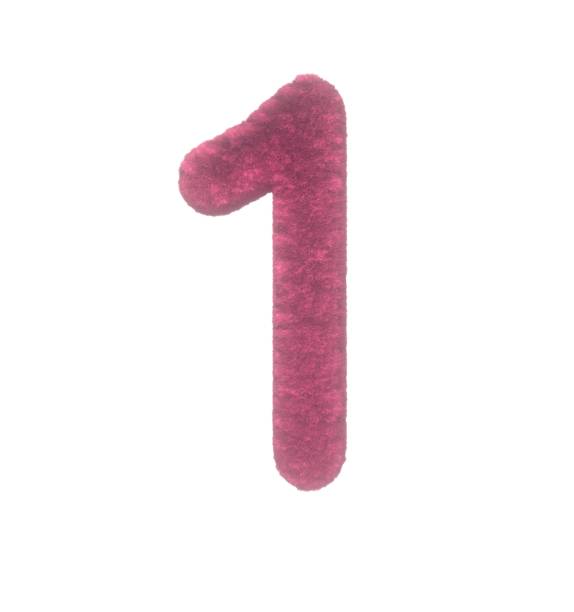 istock Fuzzy Pink Themed Font Number 1 1386086613
