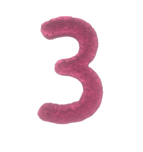 istock Fuzzy Pink Themed Font Number 3 1386086622