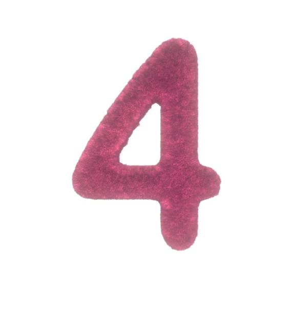 istock Fuzzy Pink Themed Font Number 4 1386086626