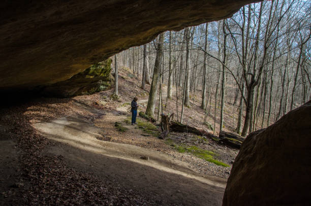 istock Ferne Clyffe State Park - Hawk's Cave Trail - Looking Out from the Cave 1386092189