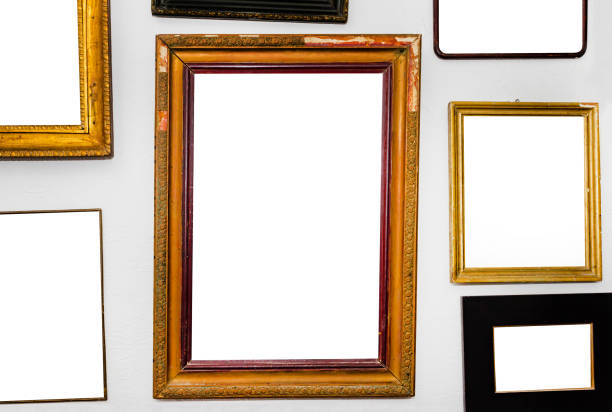 istock Isolated photo of empty picture frames. 1386096774