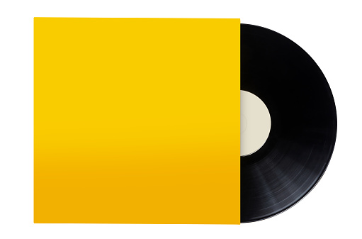 Group of gold colored compact discs on a white background