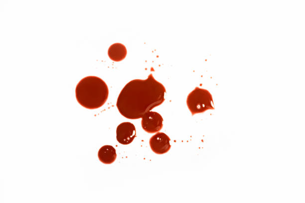 istock Photo of blood drops on white background. 1386098449