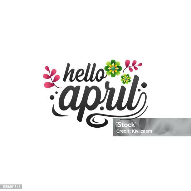 Привет Апрель Векторный Дизайн Баннера — стоковая векторная графика и другие изображения на тему Апрель - Апрель, Приветствовать, Знак Добро пожаловать