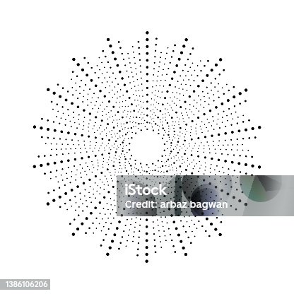 istock Radial halftone dots explosion background 1386106206