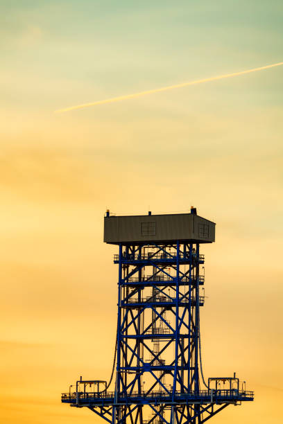 Oil refinery at sunset in Edmonton Alberta, Canada