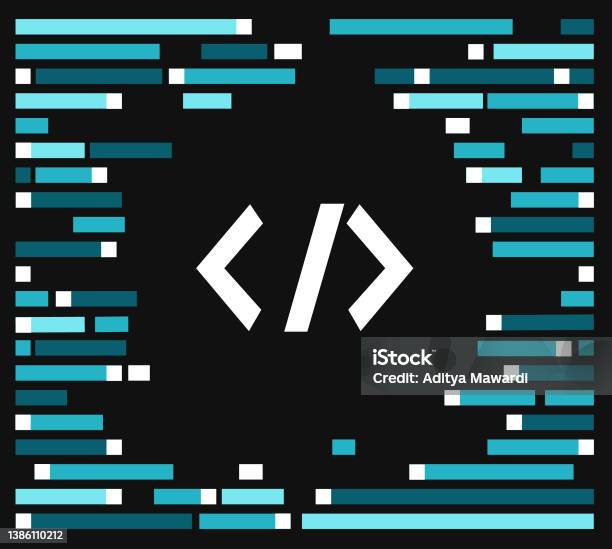 Code Script Blue Web Coding Blue Script Lines With Black Background Stock Illustration ...