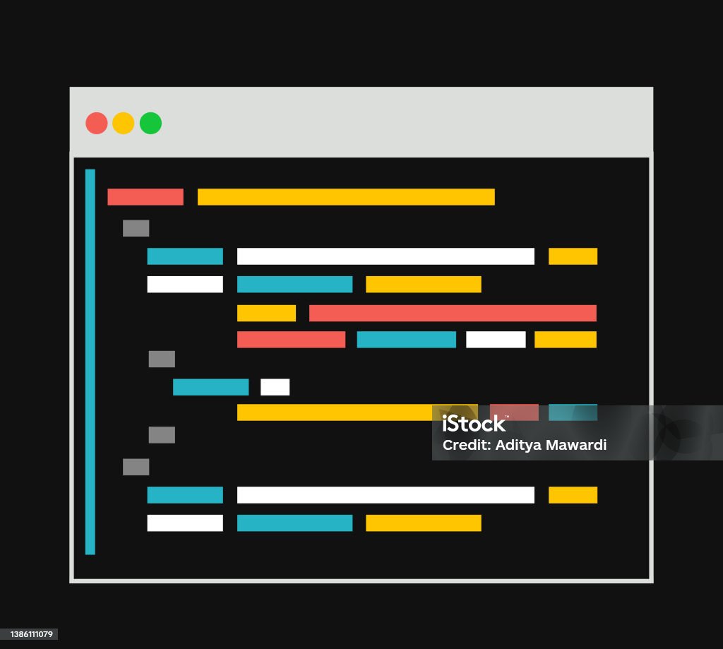 Minimalist Web Computer Window Code Script Writing Blue Script Lines ...