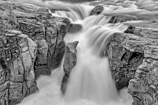 Black and white recording from the Waterfall in nature reserve Eifel