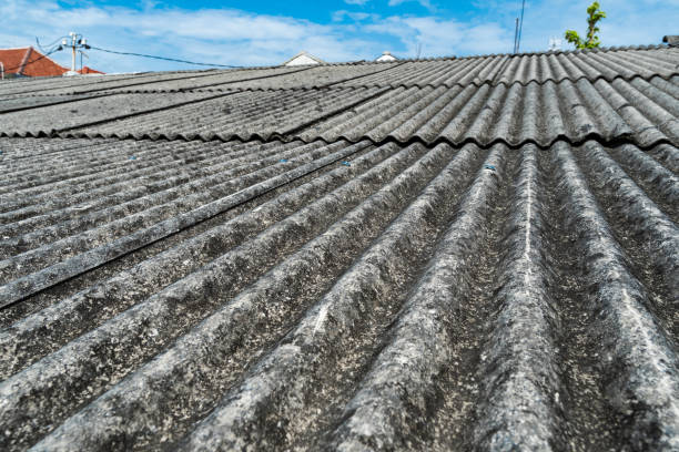 asbestos tile and blue sky stock photo