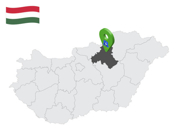 Location Heves County on map Hungary. 3d location sign similar to the flag of  Heves. Quality map  with  Regions of the Hungary for your design. EPS10 Location Heves County on map Hungary. 3d location sign similar to the flag of  Heves. Quality map  with  Regions of the Hungary for your design. EPS10 eger stock illustrations