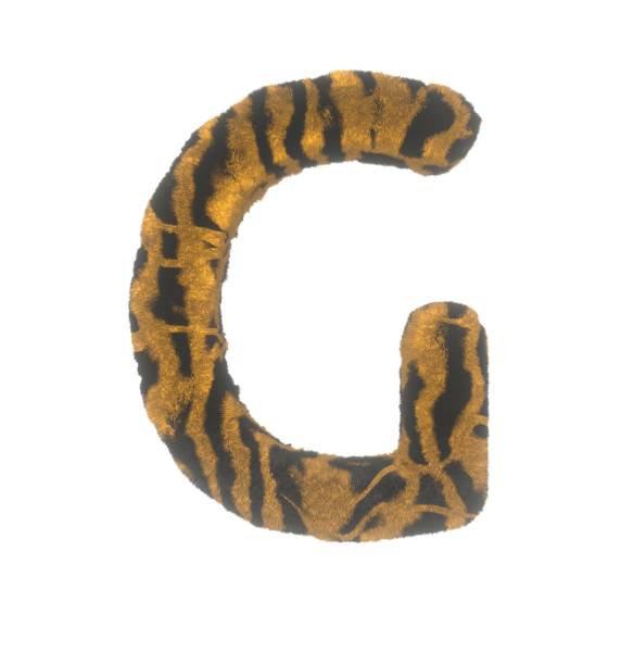 istock Furry Tiger Themed Font With White Background Letter G 1386124818