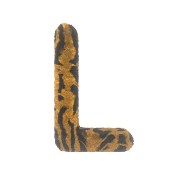 istock Furry Tiger Themed Font With White Background Letter L 1386124840