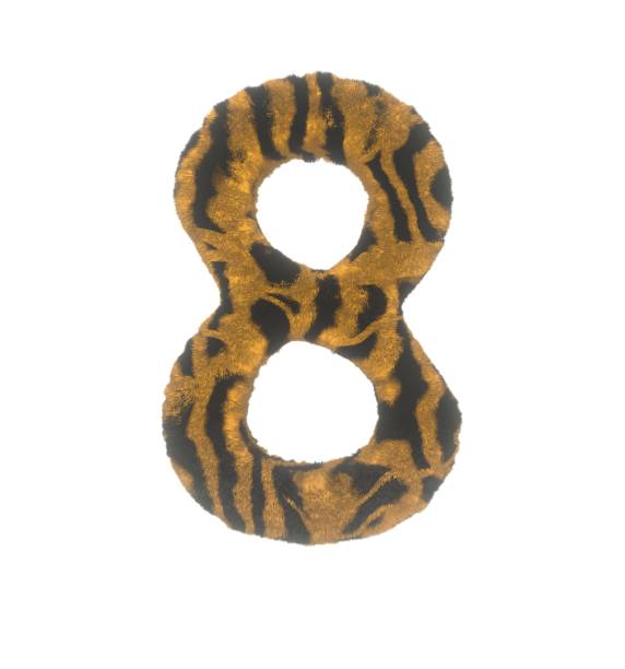 istock Furry Tiger Themed Font With White Background Number 8 1386126465