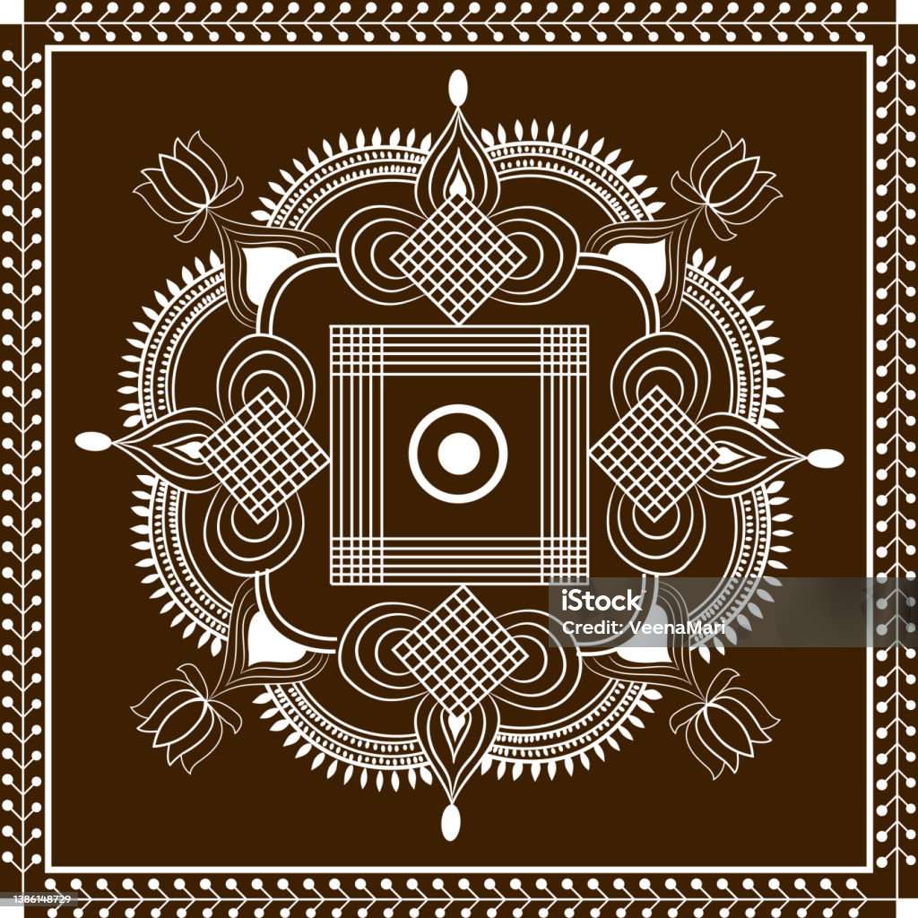 Rangoli Design Mandala Background Stock Illustration - Download ...