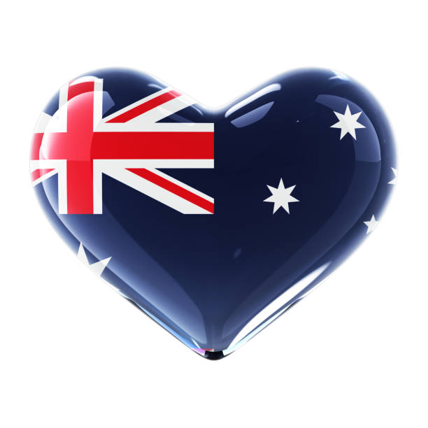glass heart flag australia - 雪梨 澳洲 插圖 個照片及圖片檔