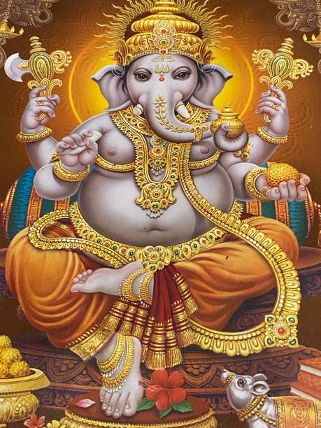 istock Lord Ganesha painting 1386163294