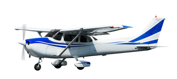 istock Small ports aeroplane on a clean white background 1386163488