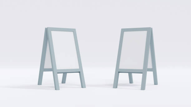 istock 3D Rendering concept of standing board on white background. 3D Render. 1386163619