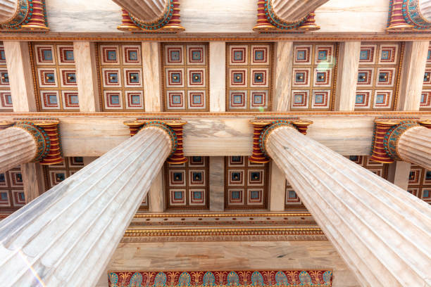 istock Athens Academy entrance ceiling under view. Greece 1386166374