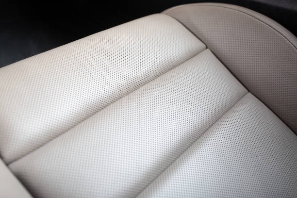 istock Car leather seat close up 1386178060