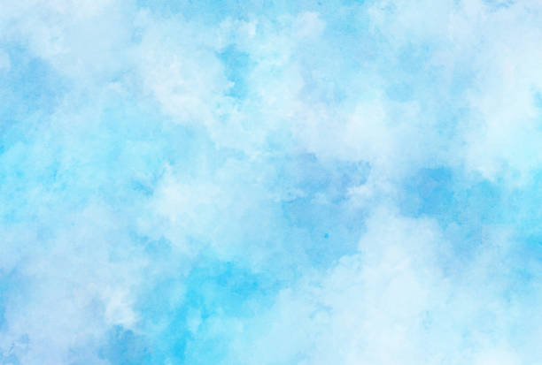 istock Beautiful watercolor sky and cloud background illustration 1386179435