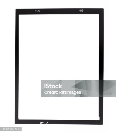 istock Black and white picture border isolated on background 1386180800