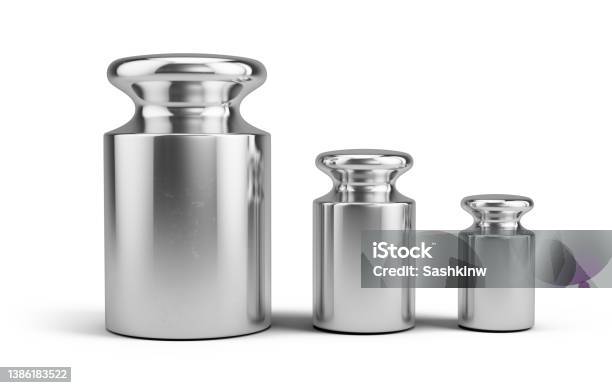 Calibration Weights Isolated On White 3d Rendering Stock Photo - Download Image Now